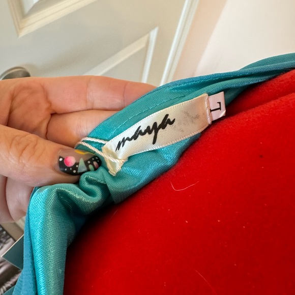 Maya, cute summer dress. Turquoise. Lined and light weight. Fun and flirty. NWT - Picture 5 of 8